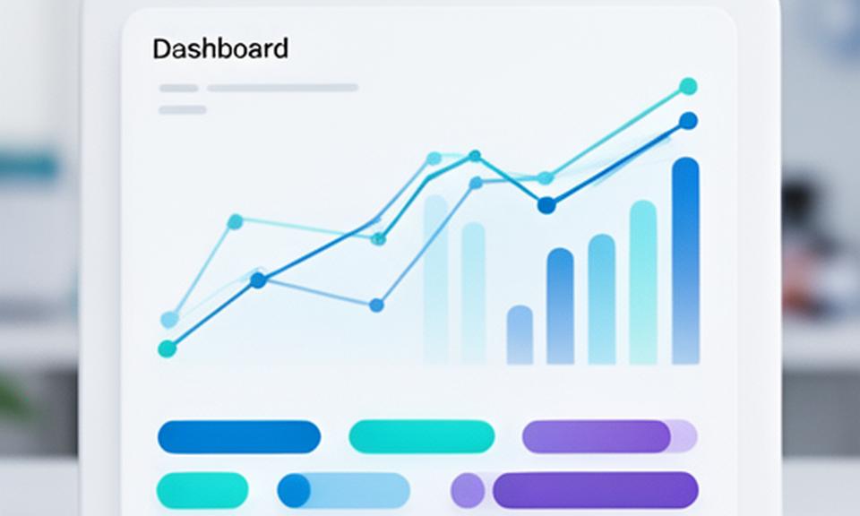 An interactive sales dashboard with line charts, bar graphs, and category filters displayed on a clean web interface