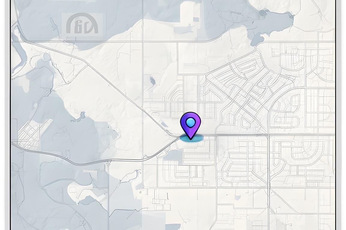 Stylised Flint city map with a highlighted business location near Shady Acres Mobile Home Park